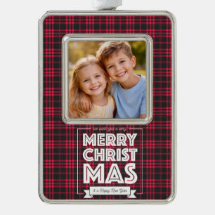 Adorno Navideño Personalizado de Cuadro Escocés co