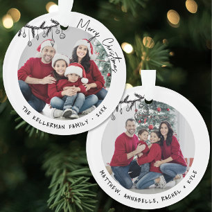 Adorno Navideño Personalizado de Doble Cara con 2
