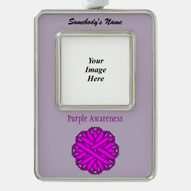 Adorno Navideño Plantilla de cinta de flor púrpura (V-O) (Anverso)