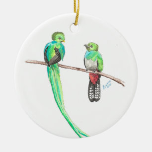 Adorno navideño quetzales