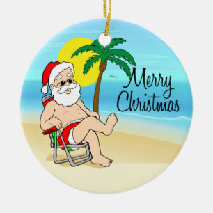 Adorno Navideño Santa Tropical