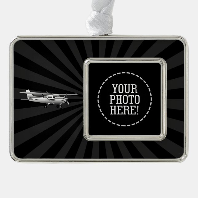 Adorno Navideño Silueta de Cessna de los aviones que vuela (Anverso)