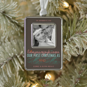 Adorno Navideño Sr. y Sra. First Christmas Mistletoes Photo Boda