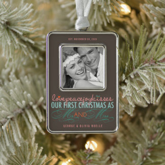 Adorno Navideño Sr. y Sra. First Christmas Mistletoes Photo Boda