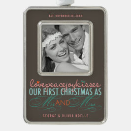 Adorno Navideño Sr. y Sra. First Christmas Mistletoes Photo Boda