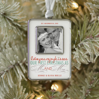 Adorno Navideño Sr. y Sra. First Christmas Mistletoes Photo Boda