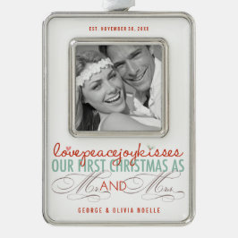 Adorno Navideño Sr. y Sra. First Christmas Mistletoes Photo Boda