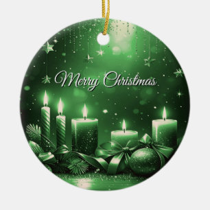 Adorno Navideño Velas Verdes
