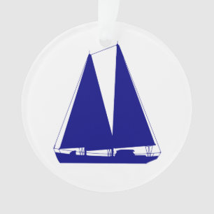 Adorno Navy Blue Coastal Decour Sailboat
