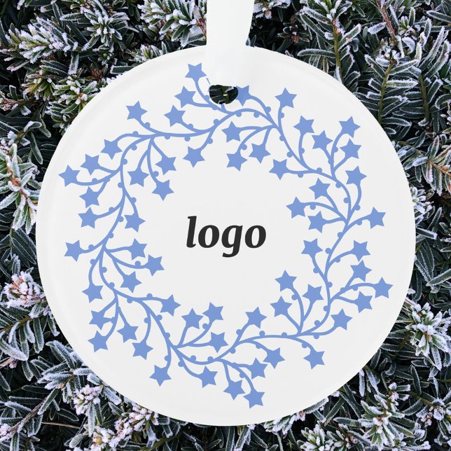 Adorno Negocio con el logotipo de Star Wreath (Logo wreath business promotional holiday ornament)