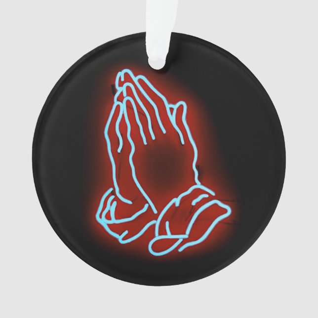 Adorno Neon Praying Hands Personalizado o Personalizar (Anverso)