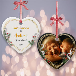 Adorno New Grandma Baby Holly Pine Gold Frame Photo