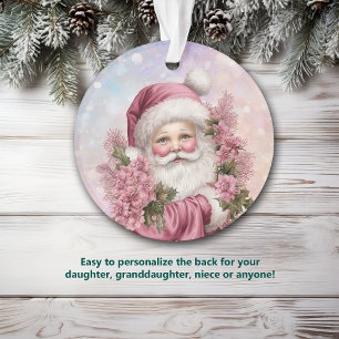 Adorno Nieta Navidades rosados Rose Bouquet Santa