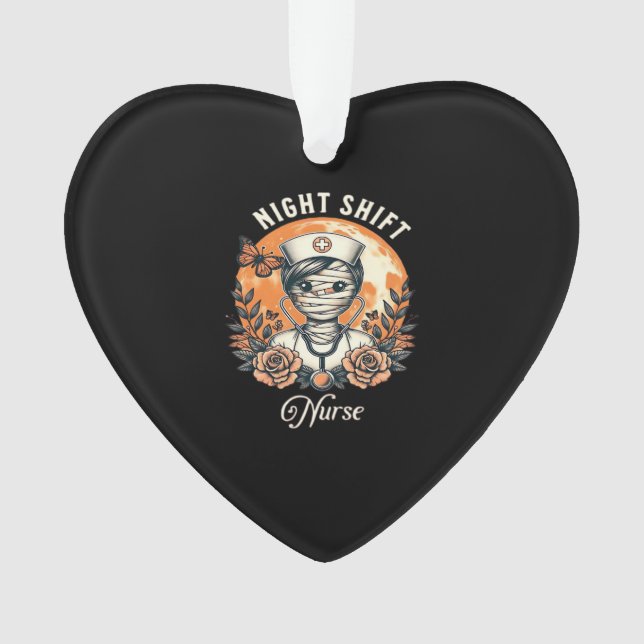 Adorno Night Shift Nurse Mummy Halloween Healthcare Flora (Anverso)