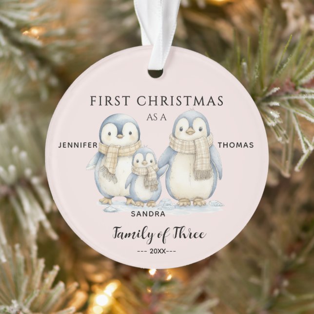 Adorno Niña bebé Primera familia Pingüino de Navidad de t (Árbol)