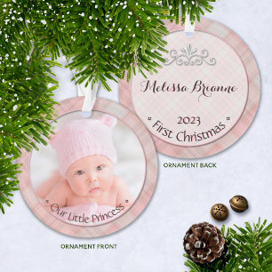 Adorno Niña Niña Pequeña Princesa Primera Navidad Keepsak
