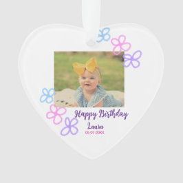 Adorno Niños bebé primer cumpleaños añadir fecha añadir f