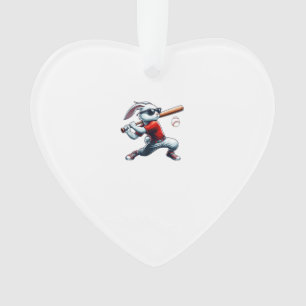 Adorno Niños Feliz Pascua Conejo Jugando Béisbol Este