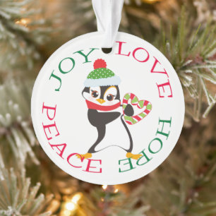 Adorno Niños pingüinos de corazón dulce