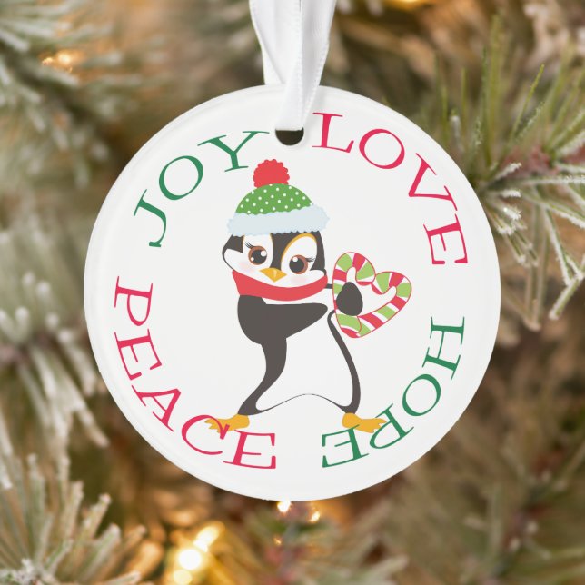 Adorno Niños pingüinos de corazón dulce (Árbol)