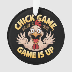 Adorno No mires el juego divertido de las gallinas