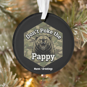 Adorno No Pinches al Papi Oso Grizzly Divertido y Áspero
