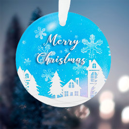 Adorno Noche de navidad Año Nuevo 2023 Nieve azul en la C