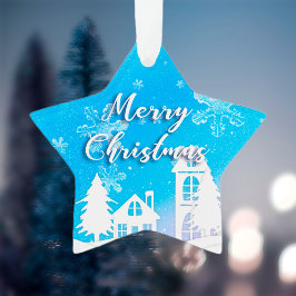 Adorno Noche de navidad Año Nuevo 2023 Nieve azul en la C