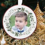 Adorno Nombrar la guerra de los Navidades borgoñosos de f<br><div class="desc">Personalice la Decoración del Árbol de Fotos de este Dulce Niño agregando el Nombre y la Foto de su Precioso Niño. Una gran manera de celebrar recuerdos especiales con un significativo ornamento conservador. Ideal para niños,  familias y amigos.</div>