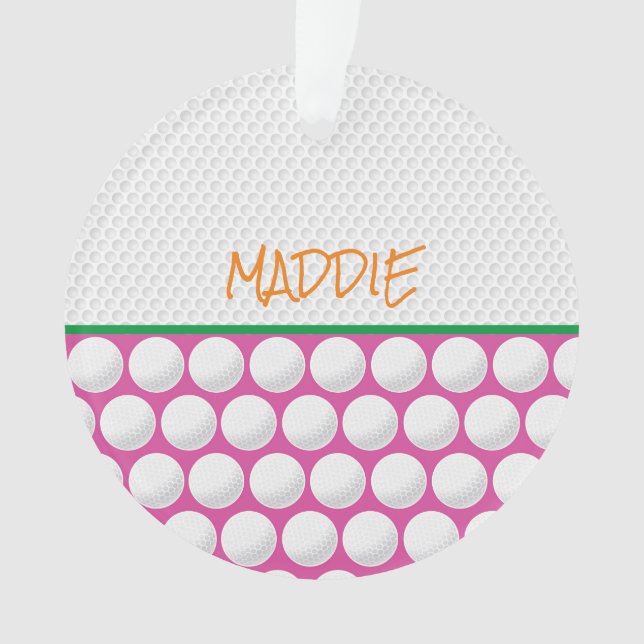 Adorno NOMBRE DE Golf Moderno Naranja Verde Rosa Diversió (Anverso)