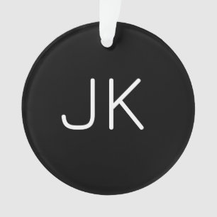 Adorno nombre de iniciales minimalistas de personalizable