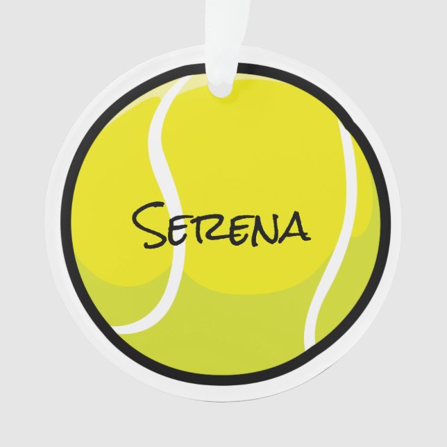 Adorno NOMBRE DE la pelota de tenis Blanco amarillo (Anverso)