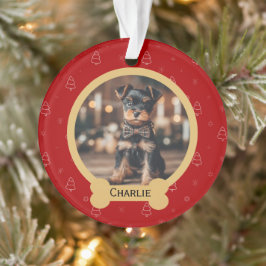 Adorno Nombre de perro rojo Navidad Recuerdo de vacacione