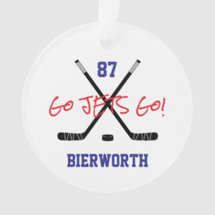 Adorno Nombre del jugador del equipo deportivo de hockey 