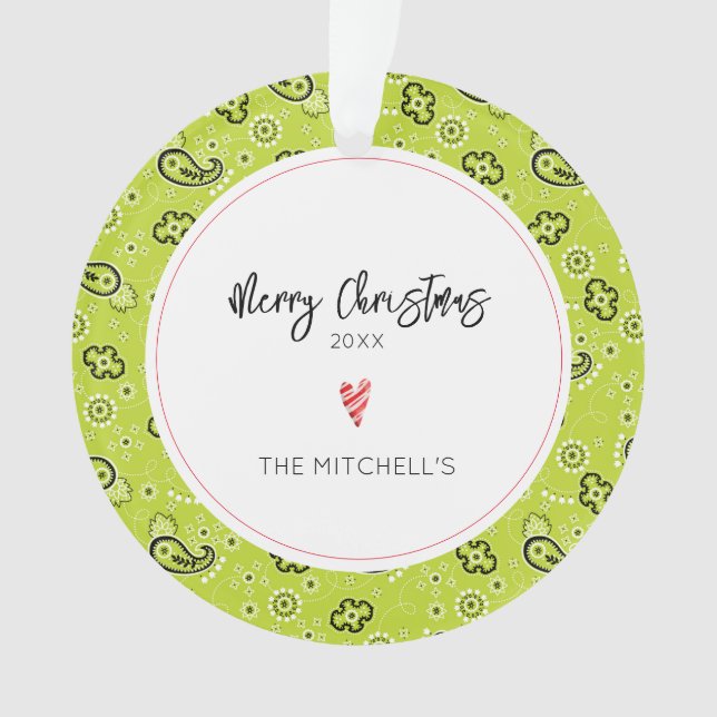 Adorno NOMBRE DEL Patrón Bandana Verde Navidades anuales (Anverso)
