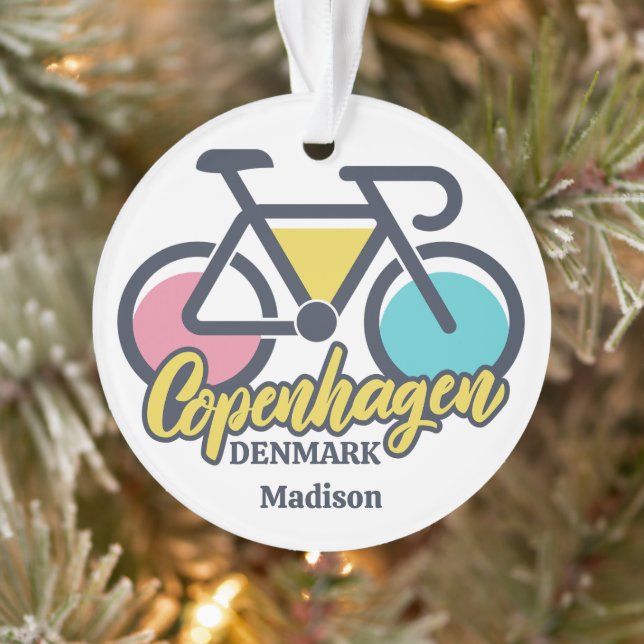 Adorno Nombre personalizado Copenhague Dinamarca (Árbol)