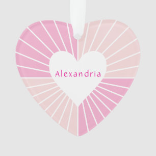 Adorno Nombre personalizado corazón rosa rubor