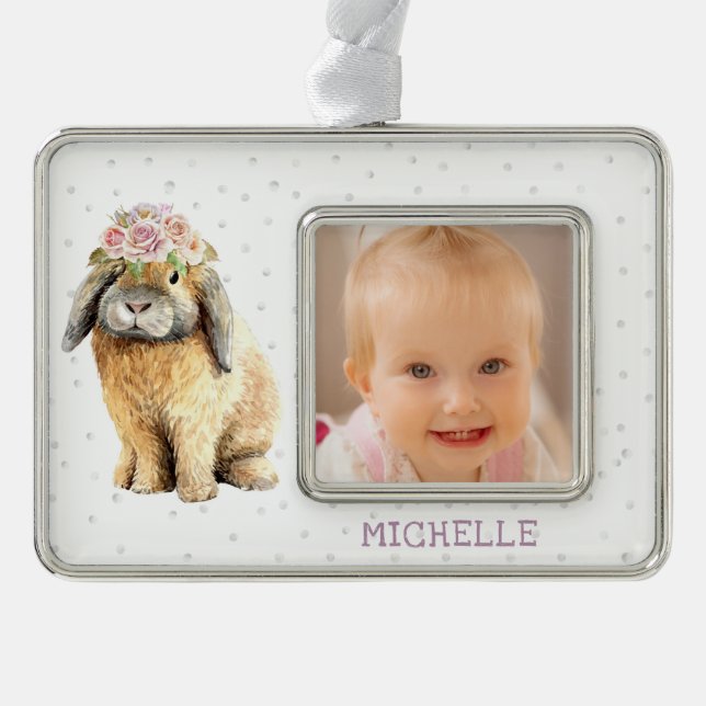 Adorno Nombre personalizado de Conejo de Conejo de Conejo (Anverso)