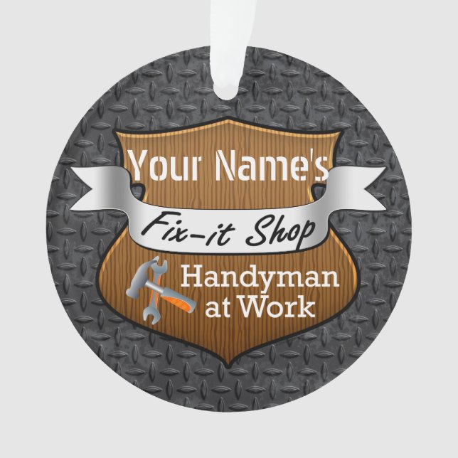 Adorno Nombre personalizado de Handyman Fix-It personaliz (Anverso)