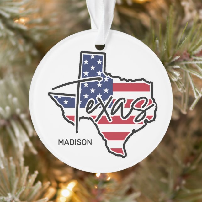 Adorno Nombre personalizado de Texas (Árbol)