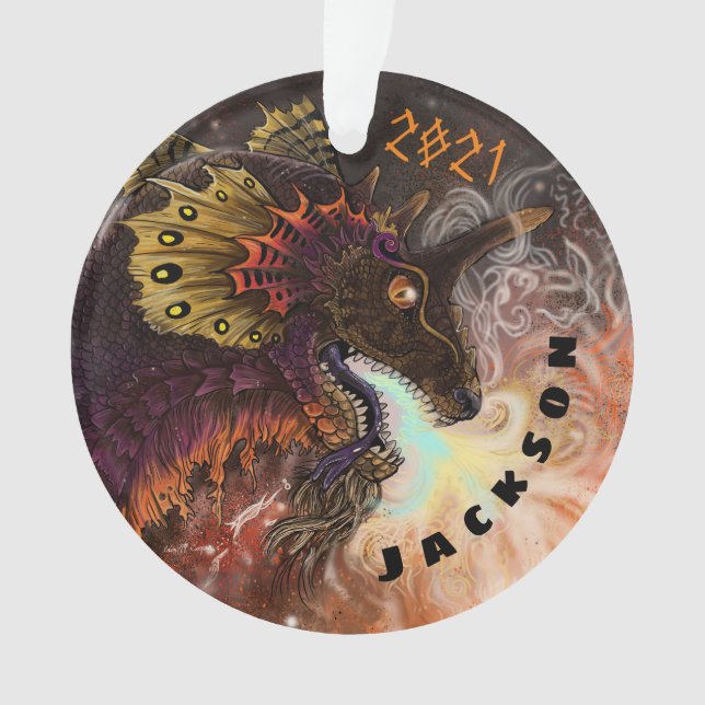 Adorno Nombre personalizado del dragón de protección cont (Anverso)