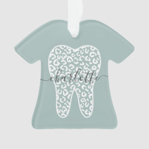 Adorno Nombre personalizado Dental Leopard Print Tooth Gi