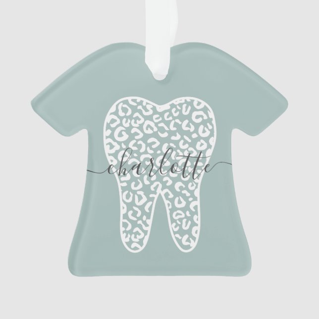 Adorno Nombre personalizado Dental Leopard Print Tooth Gi (Anverso)