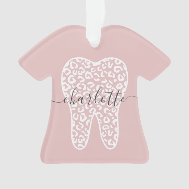 Adorno Nombre personalizado Dental Leopard Print Tooth Gi (Anverso)