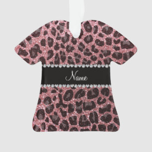 Adorno Nombre personalizado impresión de leopardo de purp