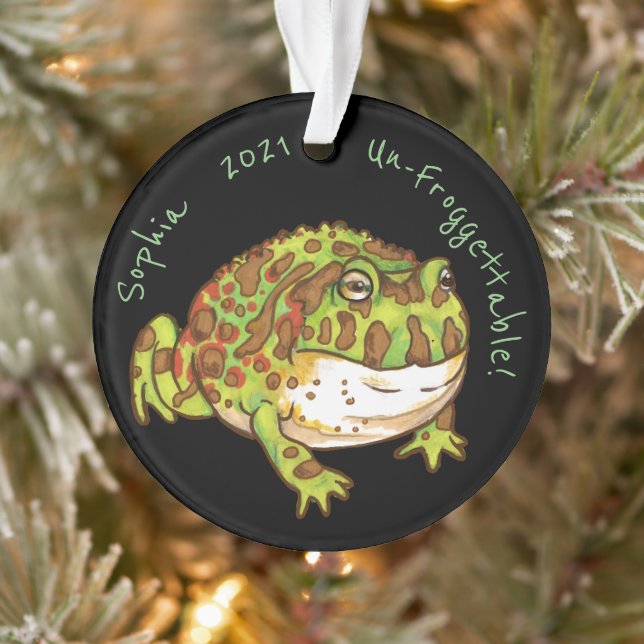 Adorno Nombre personalizado 'No-frog-ettable' de las rana (Árbol)