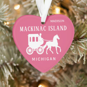 Adorno Nombre personalizado, texto y color Mackinac Islan