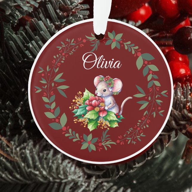Adorno Nombre Sweet Mouse Burgundy Navidades (Subido por el creador)