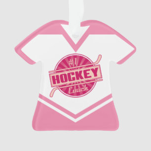 Adorno Nombre y número del entrenador de hockey