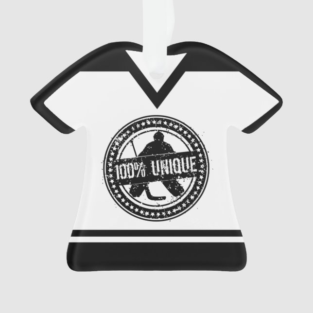 Adorno Nombre y número Jersey Hockey Goalie Ornament (Anverso)